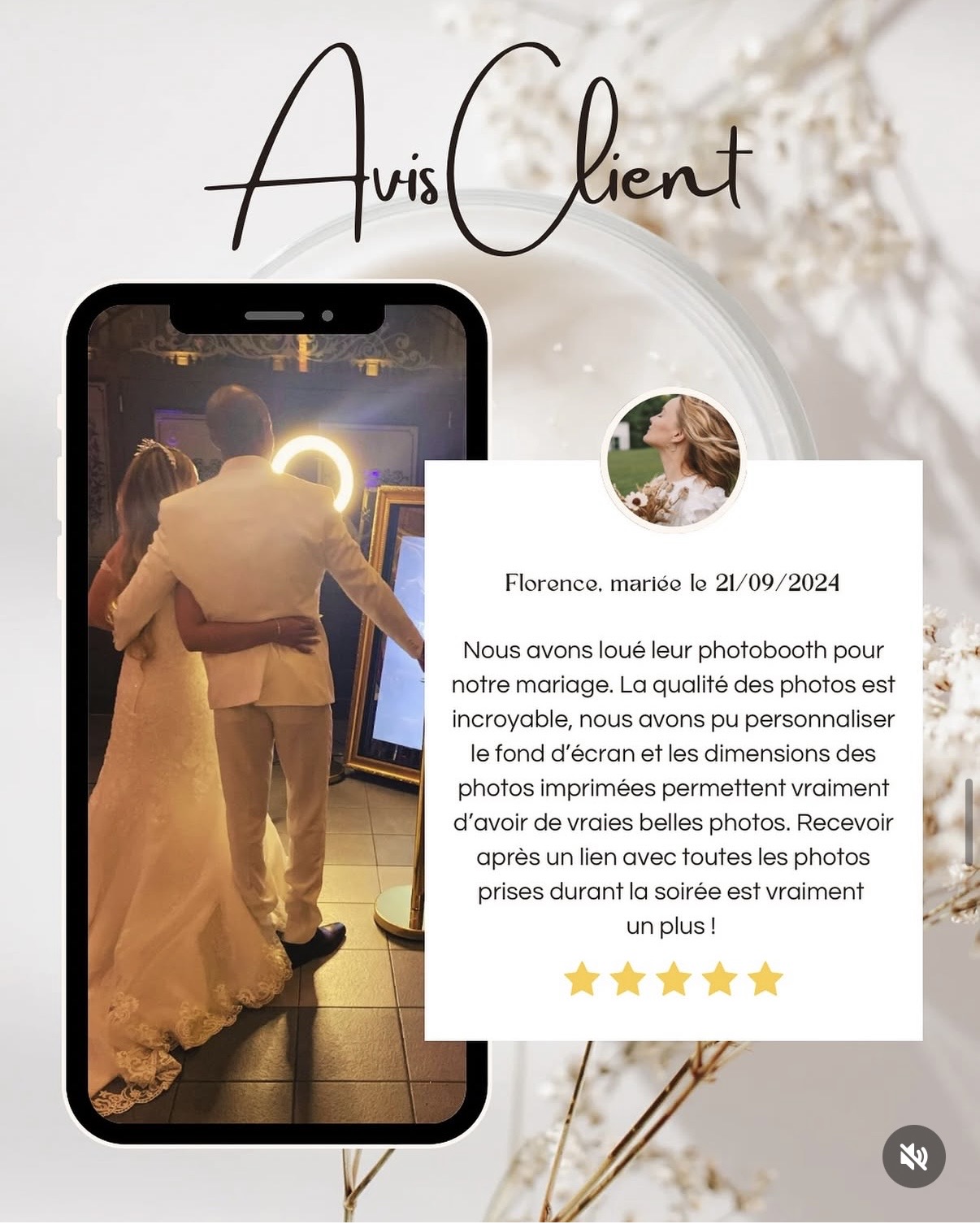 Coin photobooth chic pour mariage