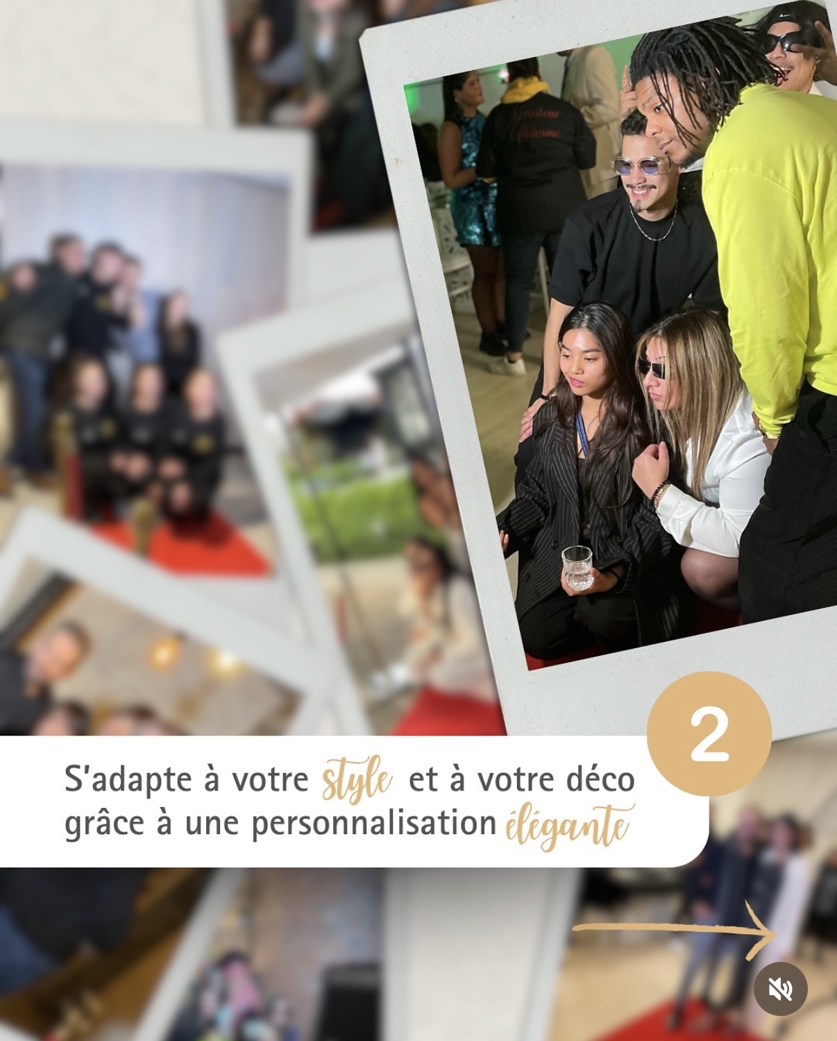 Photobooth miroir pour mariage élégant